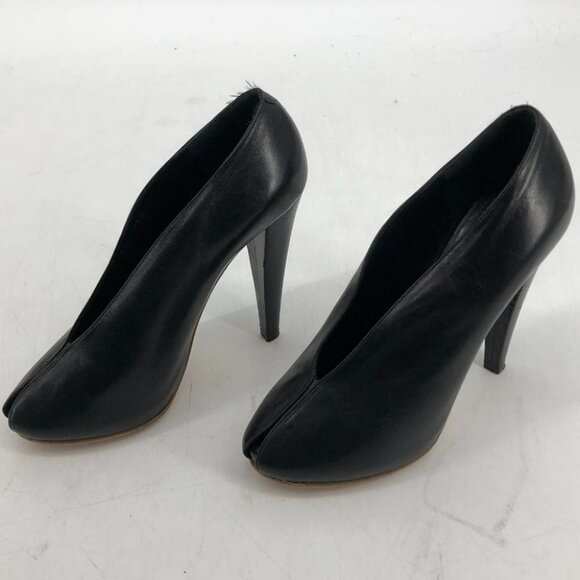 Celine Paris  Black V-Neck peep toe pumps high heel size 37 - Picture 14 of 14